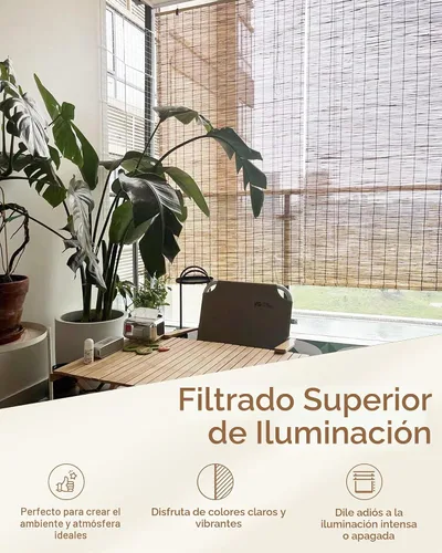Vista 8 de FoundGo Persianas enrollables de bambú de 23 pulgadas de ancho x 48 pulgadas de alto, cortina de filtrado de luz para ventanas y puertas, persiana