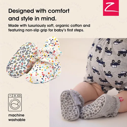 Vista 2 de Zutano - Botines de algodón orgánico para bebé, unisex, con suela antideslizante