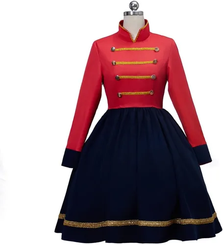 Vista 3 de Disfraz de cascanueces para mujer, disfraz de soldado de Navidad, disfraz de cosplay