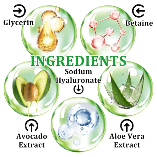 Vista 3 de Juego de 10 piezas de cuidado de la piel de aguacate con limpiador facial, tónico, suero facial, crema facial, crema para ojos, bálsamo labial