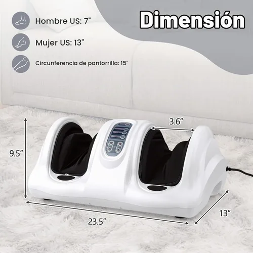 Vista 8 de ARLIME Shiatsu masajeador de pies con control remoto, 4 modos de amasamiento profundo Blanco