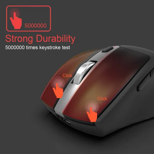 Vista 4 de Arteck Ratón inalámbrico, ratón óptico ergonómico inalámbrico USB de 2.4 G, con receptor Nano USB, botones de interruptor lateral silencioso