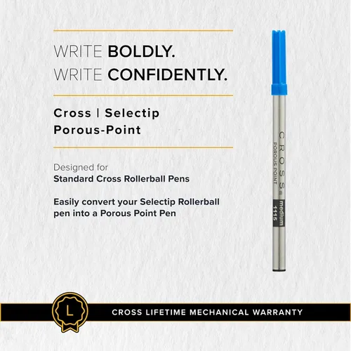 Vista 6 de Cross Selectip 8444 - Recambio de punta porosa, 1 unidad, color negro, Azul medio For Selectip Pens, Felt-Tip Refill for Effortless Writing