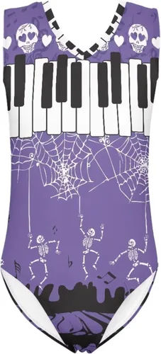 Vista 29 de FKELYI Leotardos de gimnasia para niñas pequeñas, práctica atlética, danza, unitardo, ballet, danza, sin mangas, body sin mangas