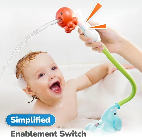 Vista 4 de G-WACK Juguetes de baño para bebés, rociador de cabezal de ducha con termómetro de agua para recién nacidos, niños pequeños y niños Accesorios