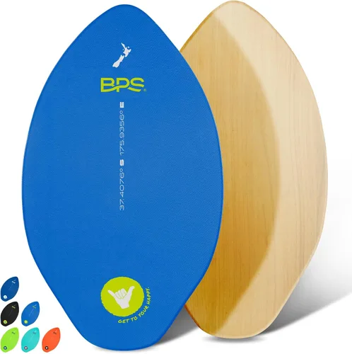 Vista 11 de BPS Skimboard 'Shaka' de Nueva Zelanda con almohadillas de agarre EVA de colores y capa transparente de alto brillo tablas de madera para aventuras
