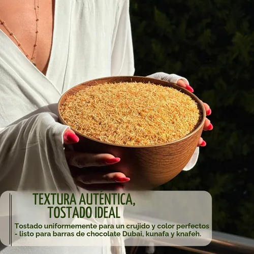 Vista 5 de Masa de fillo rallada Kataifi asada de 11.0 lbs (11 libras) – Kadayif pre-tostado para barra de chocolate Dubai, Kunafa, Knafeh y postres de Oriente