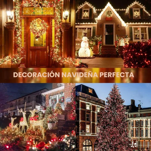Vista 2 de OZS Guirnalda de luces de Navidad conectables rojas y blancas, paquete de 2 luces de Navidad de 164 pies en total de 400 LED para Rojo y blanco