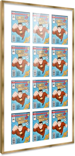 Vista 58 de Poster Palooza Marco de cómic con paspartú para 1 cómic de la Edad de Bronce publicado entre 1970 y 1985, marco de cómic negro para cómic de 7.25 x