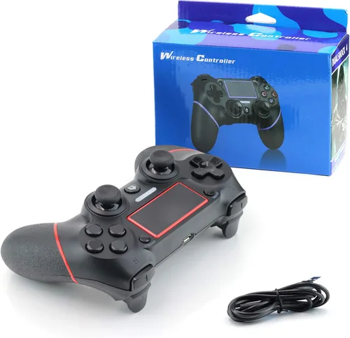 Vista 7 de Etpark Controlador inalámbrico PS4, Gamepad profesional para PS4, panel táctil con doble vibración, forma instantánea oportuna de compartir joystick