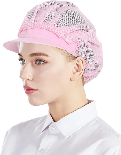 Vista 22 de Nanxson 3 piezas Gorra de chef para cocina, gorro de cocina, redes para el cabello de malla, servicio de alimentos CF9033 Negro*3 piezas