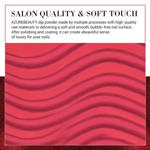 Vista 9 de AZUREBEAUTY - Juego de uñas en polvo para inmersión, rojo navideño, borgoña, rosa, baya, brillo, blanco, plata, purpurina, 6 colores, kit