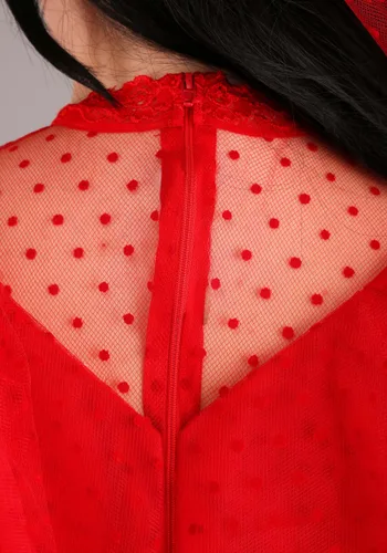 Vista 4 de Vestido de Boda Rojo Talla Plus para Mujer Multicolor
