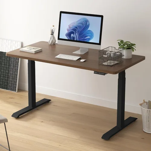 Vista 2 de Fromann Marco de escritorio eléctrico de doble motor, patas de 3 niveles, altura ajustable, con puertos USB A+ C, base de escritorio para el hogar