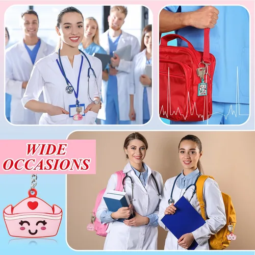 Vista 6 de Henoyso Paquete de 36 llaveros para enfermeras, regalos de Navidad para enfermeras, regalos para estudiantes de enfermería, regalos de fiesta