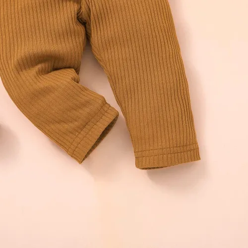 Vista 6 de Lala Bear Paquete de 3 pantalones sólidos y leggings casuales para bebé niña