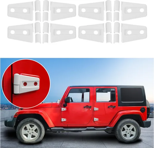 Vista 9 de 4 cubiertas protectoras de bisagra de puerta para Jeep Wrangler JK 2007-2018 de 2 puertas (negro)