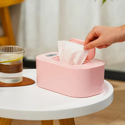 Vista 10 de Calentador de Toallitas para Bebé, Dispensador Portátil de Toallitas Húmedas con Alimentación USB y Control de Temperatura, Calentador de Toallas
