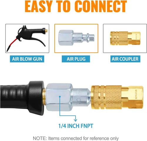 Vista 4 de SUNGATOR - Enchufes de aire hembra de 1/4 de pulgada, paquete de 10 accesorios de manguera de aire industrial NPT
