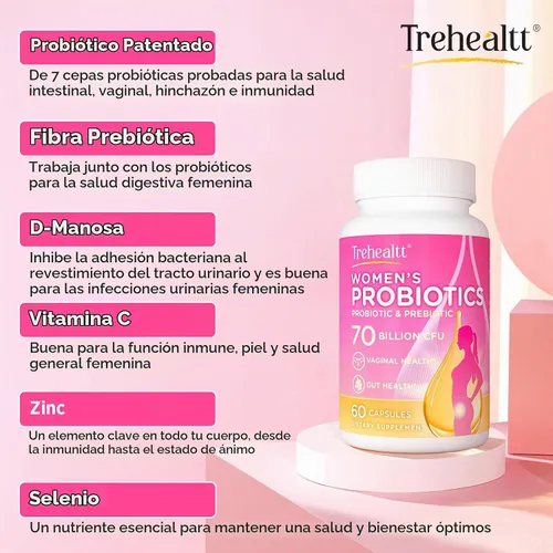 Vista 3 de 70 mil millones de UFC probióticos vaginales, equilibrio de pH