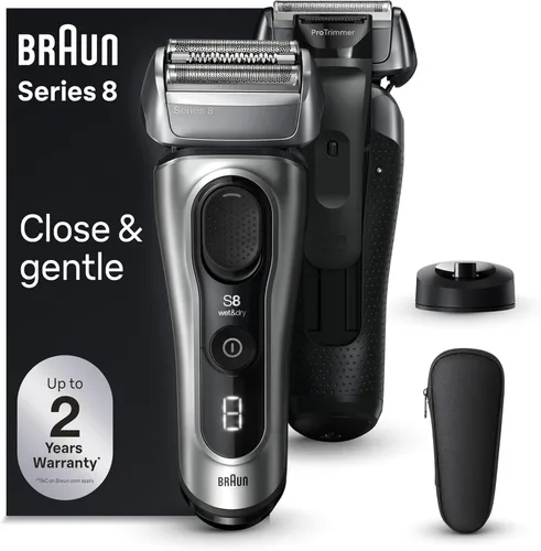 Vista 12 de Braun Series 8 8560cc Maquinilla de afeitar eléctrica para hombre, 4+1 elementos de afeitado y recortador de precisión para cabello largo, centro