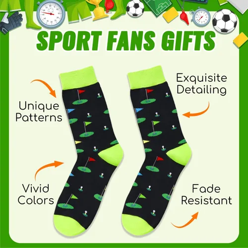 Vista 3 de HAPPYPOP Calcetines novedosos para hombre, calcetines de bolos de golf con bandera estadounidense, doctor, enfermera, optometría, música, regalos