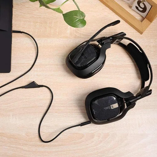 Vista 4 de LecLooc Cable de repuesto para cable Astro A40, cable trenzado de auriculares A10, cable de control de volumen de 6.5 pies6.6 ft compatible