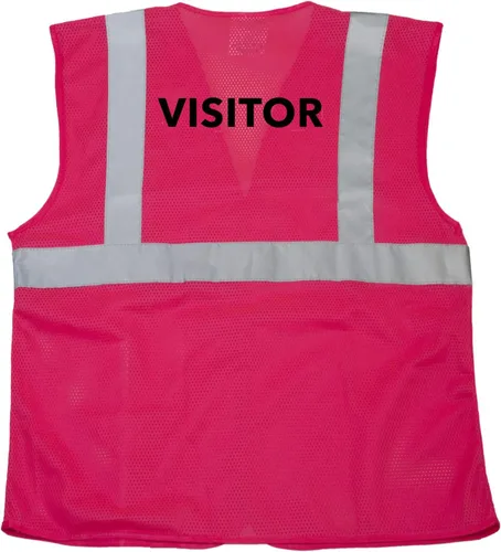 Vista 7 de JORESTECH Chaleco de seguridad reflectante de alta visibilidad con estampado de transferencia de calor personalizada (rosa)