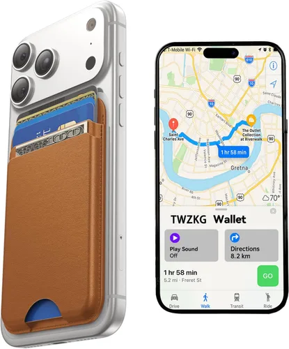 Vista 23 de TWZKG para cartera MagSafe, soporte de 3 tarjetas para funda de teléfono 2-Negro