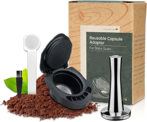 Vista 11 de Adaptador de cápsula reutilizable para Dolce Gusto, adaptador de cápsula de café recargable, convertidor de cápsulas de café, soporte de relleno
