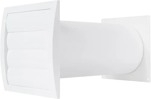 Vista 9 de Repa Market Kit de ventilación de plástico de 4 pulgadas, ajustable, cubierta de ventilación de secadora con listones y conector de tubería