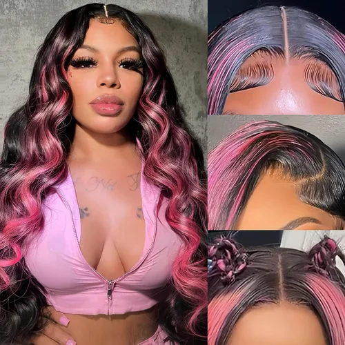 Vista 8 de Avolo Peluca de cabello humano con encaje frontal degradado de 22 pulgadas, prearrancado, 13x4, ondulado, encaje frontal, pelucas de cabello humano