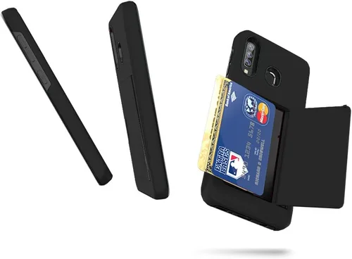 Vista 3 de Asuwish Funda para Samsung Galaxy A20 A30 A50 con protector de pantalla de vidrio templado y ranura para tarjetero, soporte para celular, Gaxaly