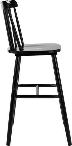 Vista 8 de SAFAVIEH Muebles - Juego de 2 taburetes de bar Galena - Negro - Madera maciza - Diseño moderno de línea limpia - Ideal para cocina, zona de bar