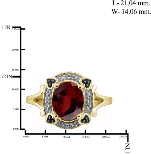 Vista 4 de JEWELEXCESS Anillo de 2,45 CTW granate y diamantes blancos de 120 quilates en oro de 14 quilates sobre plata