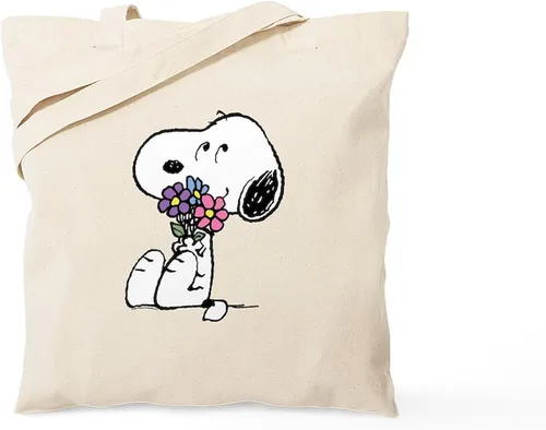 Vista 11 de CafePress Peanuts Snoopy - Bolsa reutilizable de lona color beige natural