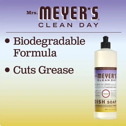 Vista 9 de Mrs. Meyer’s Clean Day - Detergente líquido para platos, aroma a lavanda, botella de 16 oz