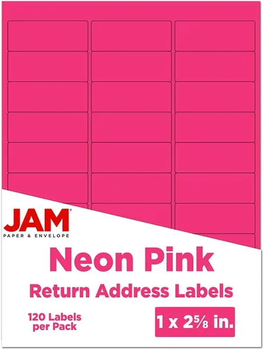 Vista 25 de Etiquetas de dirección de envío JAM PAPER - Rectangular - 1 1/3 x 4 - Rosa bebé pastel - 126/Paquete