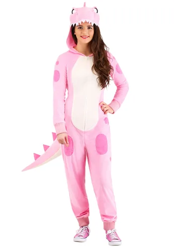 Vista 3 de Pijama de Dinosaurio Rosa para Mujer Multicolor