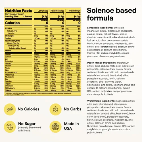 Vista 73 de KEY NUTRIENTS Electrolitos en polvo sin azúcar, limonada de maracuyá con 6 electrolitos y minerales, fibra prebiótica y polvos de hidratación