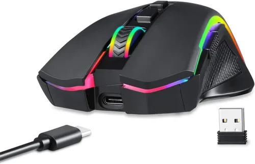 Vista 2 de Redragon M602 Griffin RGB mouse ergonómico retroiluminado de espectro RGB con 7 modos de retroiluminación programables de hasta 7200 DPI