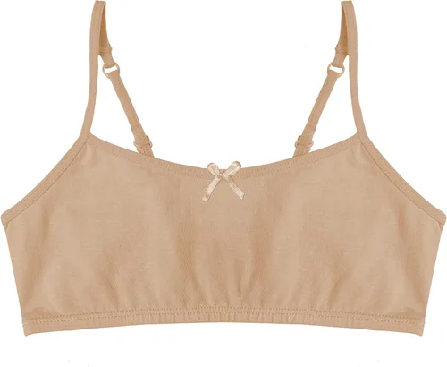 Vista 2 de Popular Sujetador de entrenamiento de algodón para niñas, brasier de entrenamiento para niñas con correas ajustables. Paquete de brasier de algodón.