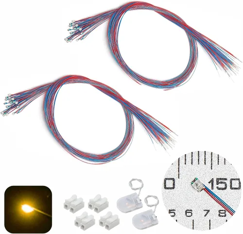 Vista 17 de 50 piezas de LED micro precableados con soldadura previa, LEDs SMD 0805 con accesorios de montaje para construcción de modelos para principiantes