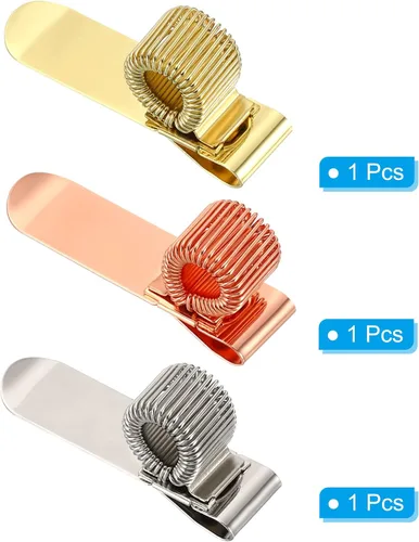 Vista 3 de PATIKIL Clips para bolígrafos, 3 unidades, de metal, horizontal, portátil, de un solo resorte, organizador de lápices para oficina, negocios