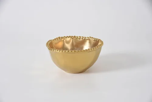 Vista 2 de Pampa Bay Tazón pequeño de porcelana (dorado)