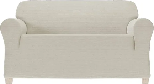 Vista 22 de Zenna Home Funda elástica de felpilla para sofá, color marfil/hueso, 1 pieza, suave y elástica para sofás, tela resistente a las arrugas, fácil
