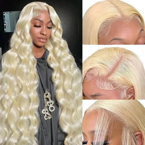 Vista 22 de Pelucas de cabello humano lacio para mujeres negras, encaje frontal de 13 x 4 pulgadas, previamente despuntada, sin pegamento, HD frontal, negro