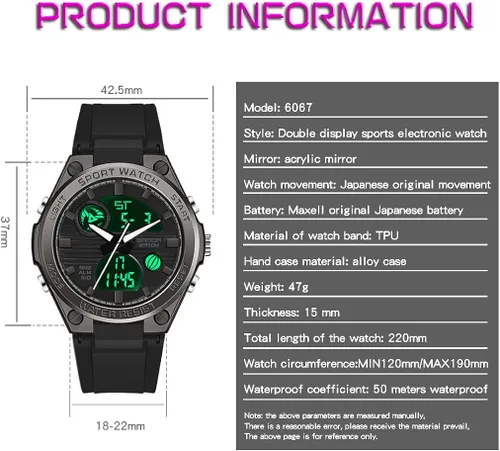 Vista 5 de KXAITO Women's Ladies Outdoor Waterproof Sports Watch Quartz Watch Fashion Bracelet Movement Analog-Digital Display Girls Wrist Watches