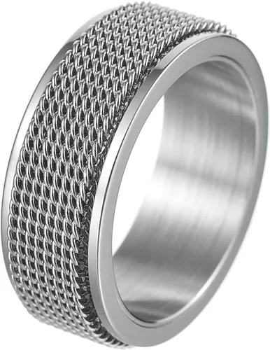 Vista 20 de Anillos giratorios para hombres y mujeres, anillos de ansiedad para hombres, anillos de cadena para adultos, anillos de titanio y acero