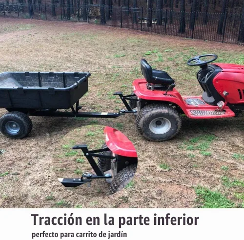 Vista 6 de Eapele Enganche de Remolque para Cortacésped, Enganche de Remolque para Tractor de Jardín, Construcción de Hierro Sólido, Compatible con Cortacésped